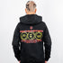 Raver mit "Off Track" Premium Hoodie in schwarz von Technostoff, Rückansicht