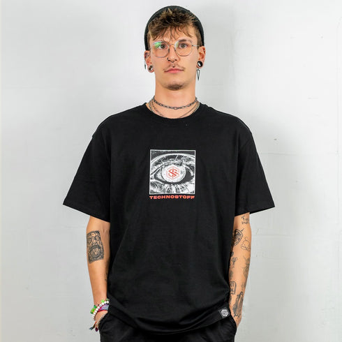 Spectrum Of Souls oversized T-Shirt von vorne fotografiert, getragen von einem Raver