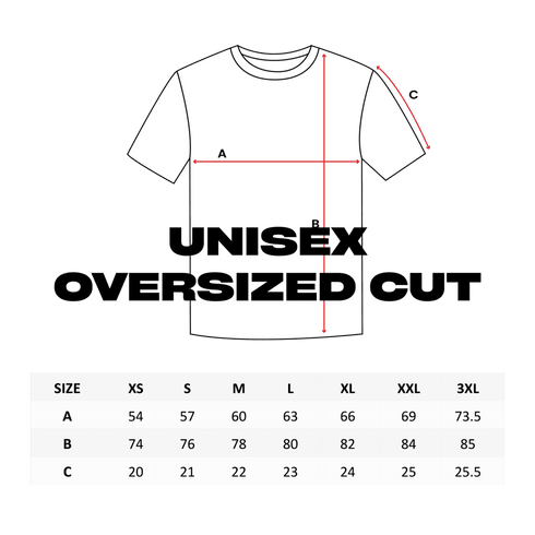 Oversized T-Shirt Größentabelle