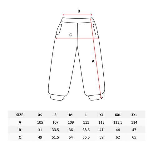 Größentabelle von Minimalism Heavy Jogginghose von Technostoff