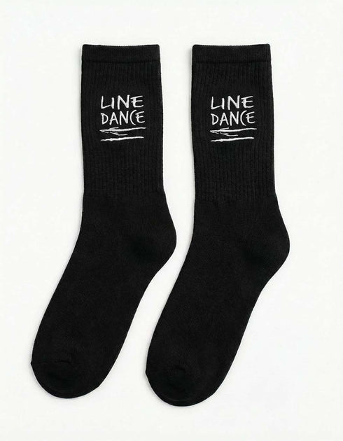 Line Dance bestickte Socken (black/white)