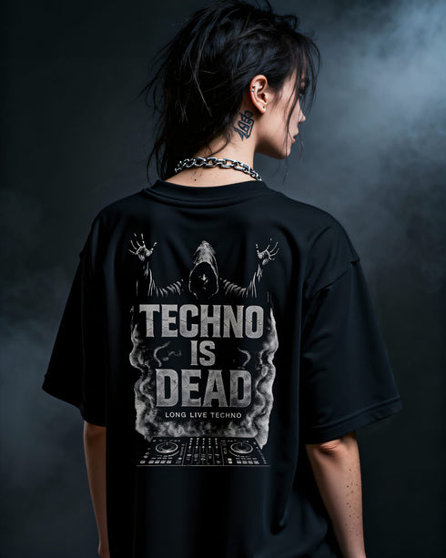 Koszulka Techno is Dead Necromant - Long Live Techno (unisex, schwarz)
