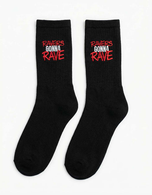 Ravers Gonna Rave bestickte Socken (black/white)
