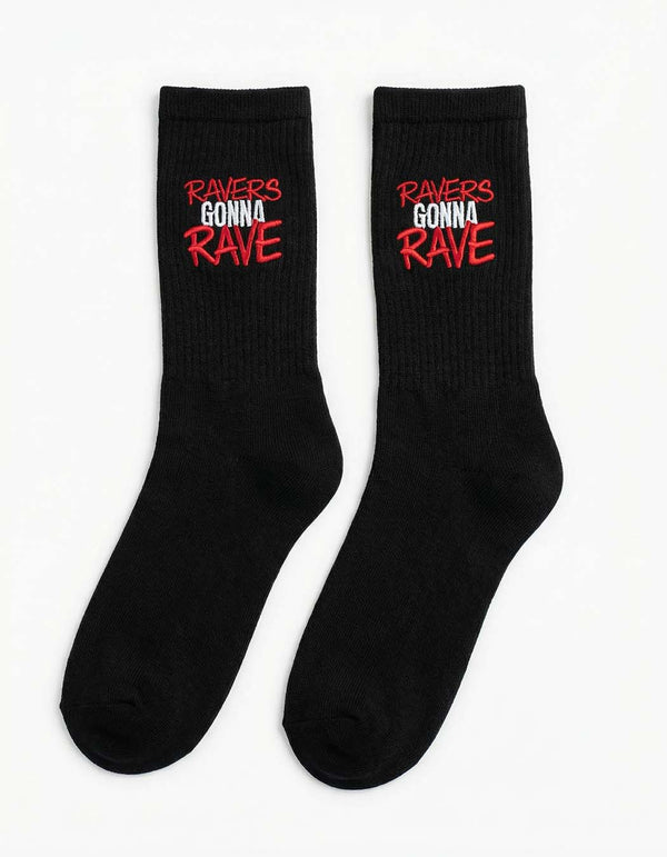 Ravers Gonna Rave bestickte Socken (black/white)