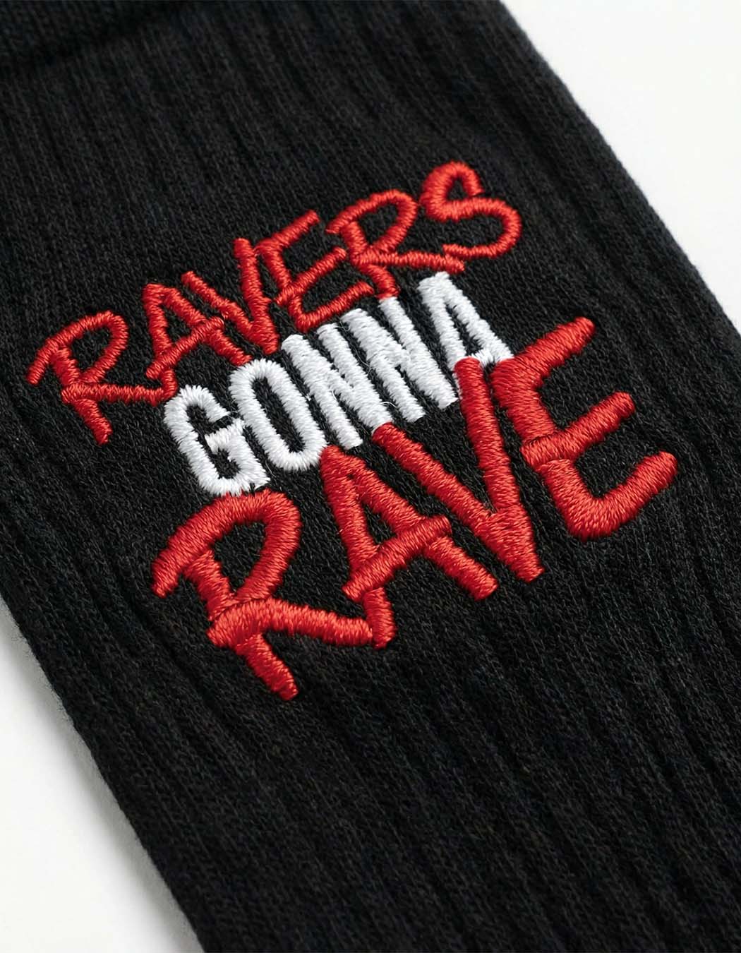 Ravers Gonna Rave Chaussettes brodées (black/white)
