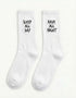 Rave All Night, Sleep All Day - bestickte Socken (black/white)