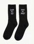 Rave All Night, Sleep All Day - bestickte Socken (black/white)