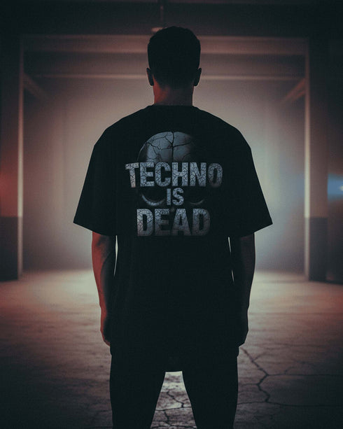 Koszulka Techno is Dead Mask - Long Live Techno (unisex, schwarz)