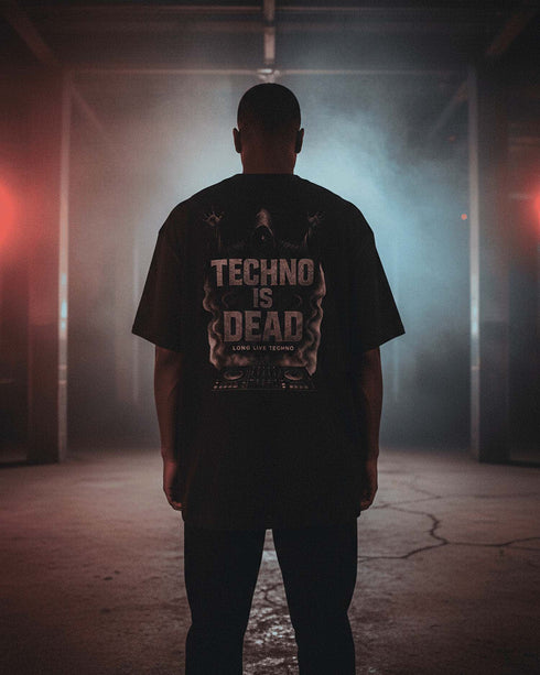 Koszulka Techno is Dead Necromant - Long Live Techno (unisex, schwarz)