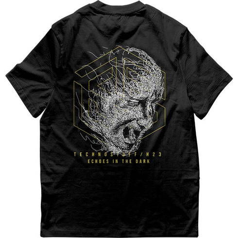 Technostoff limitiertes Halloween T-Shirt Echoes In The Dark von hinten