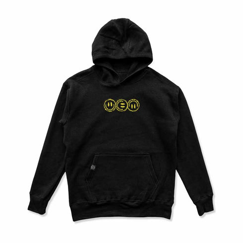 "Off Track" Premium Hoodie in schwarz von Technostoff, Vorderansicht