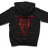 "Red Headed" Premium Zip Hoodie von Technostoff in schwarz, Rückansicht