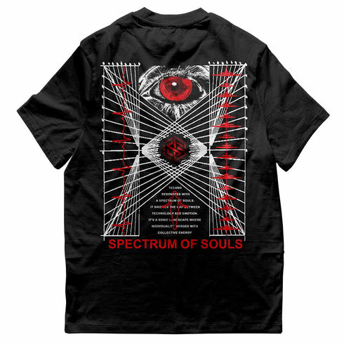 Spectrum Of Souls T-Shirt von hinten in schwarz von Technostoff