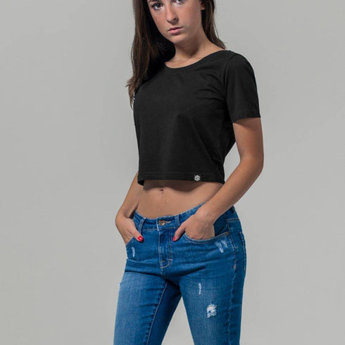 Schwarzes Crop Top für Frauen