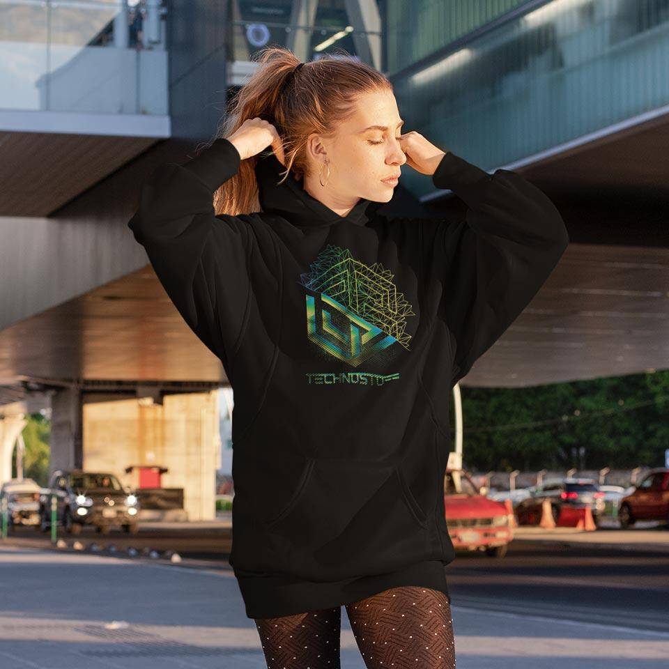 Synthwave Metamorphosis Premium Hoodie black