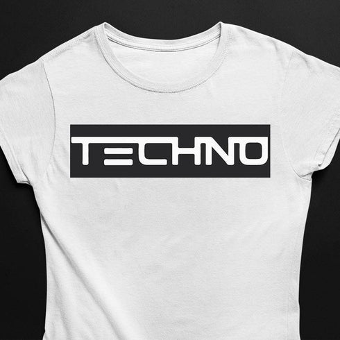 Techno Stripe Streifen T-Shirt für Raver auf Festival in weiß
