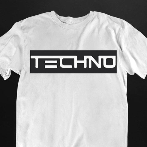 Techno Stripe Streifen T-Shirt für Raver auf Festival in weiß