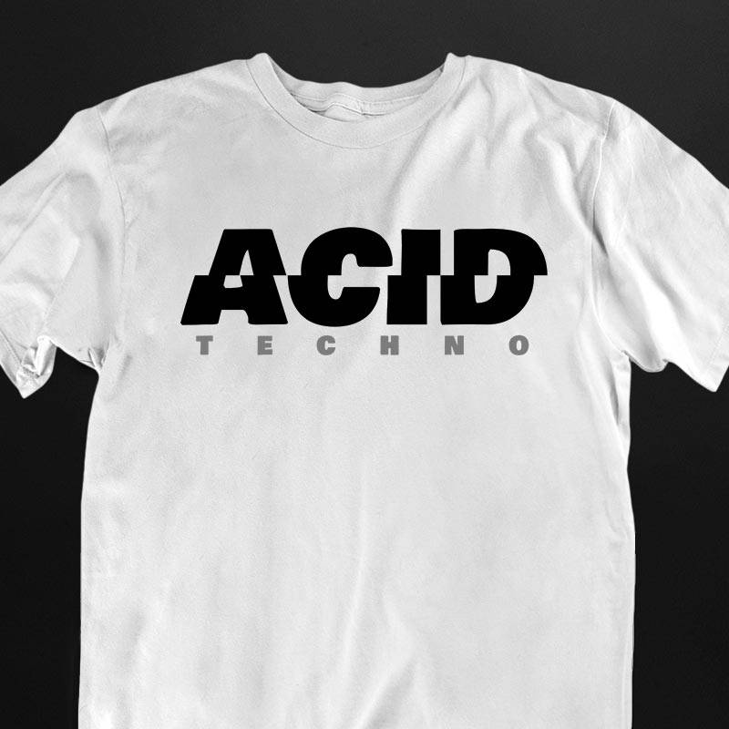 Camiseta Acid Techno blanca o negra unisex