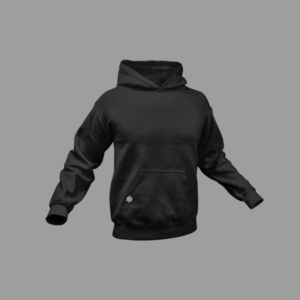 Schwarzer Hoodie für Frauen ohne Aufdruck