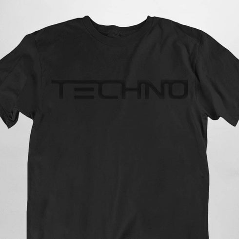 Czarny T-shirt Techno (unisex)