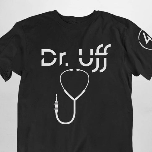 Dr. Uff Druff T-Shirt für Männer in schwarz