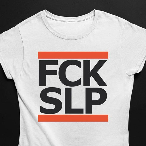 weißes Fuck Sleep FCK SLP T-Shirt für Frauen