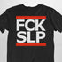 schwarzes Fuck Sleep FCK SLP T-Shirt für Männer