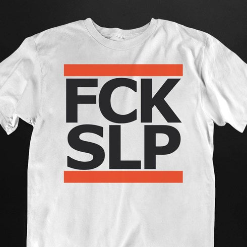 weißes Fuck Sleep FCK SLP T-Shirt für Männer