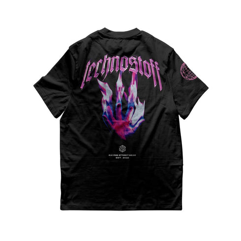 Technostoff Firehand Oversized T-Shirt unisex in schwarz von hinten