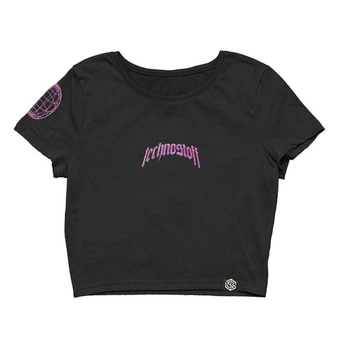 Technostoff Firehand Crop Top in schwarz von vorne