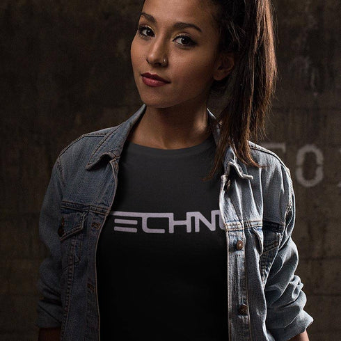 Techno T-Shirt für Frauen in schwarz