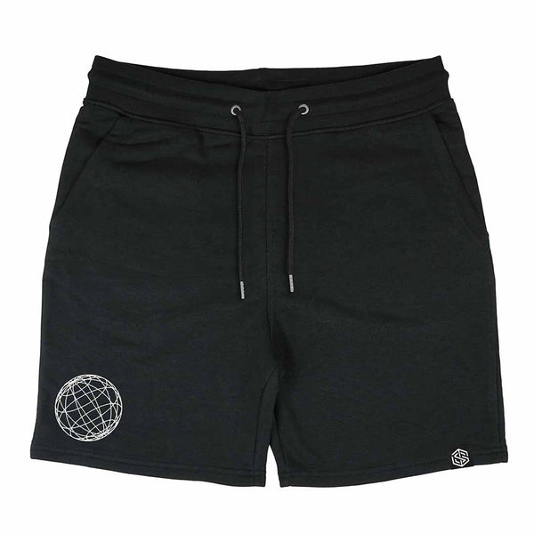 Technostoff Summer Globe Collection kurze Hose Shorts in schwarz von vorne
