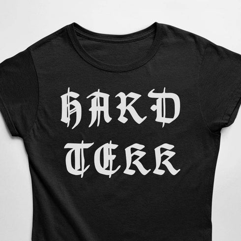 Old Hard Tekk T-Shirt in schwarz für Hardtekk Frauen