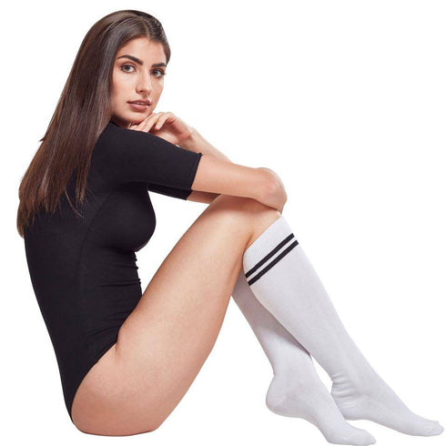 Ladies College Socken in weiß Overknees