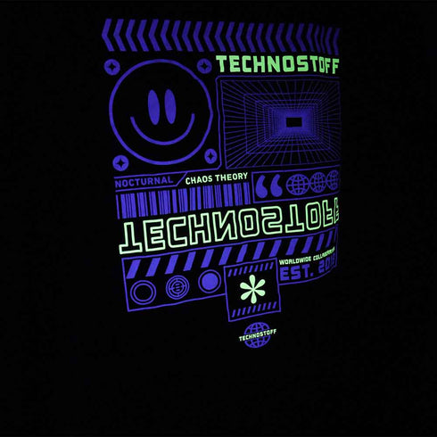 Minimalism Ultra Heavy Hoodie für Raver leuchtet unter Schwarzlicht