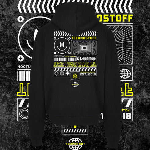Minimalism Ultra Heavy Techno Hoodie von hinten
