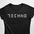 Minimalistic Techno T-Shirt in schwarz für Frauen