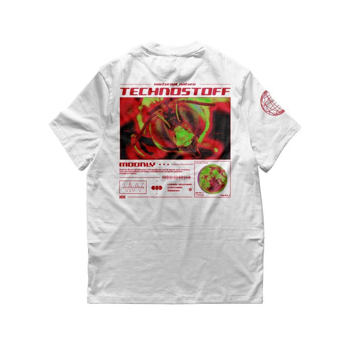 Technostoff Moon Bee oversized T-Shirt in weiß von hinten