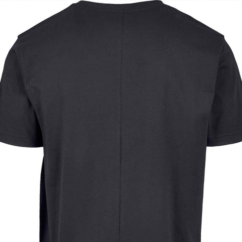 Rückseite des Technostoff Embroidery Backseam T-Shirt mit Stick auf der Brust und Detailprints in schwarz