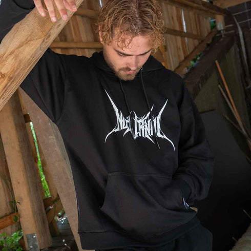 Mann in nocturnal Zombie oversized Hoodie in unisex in schwarz