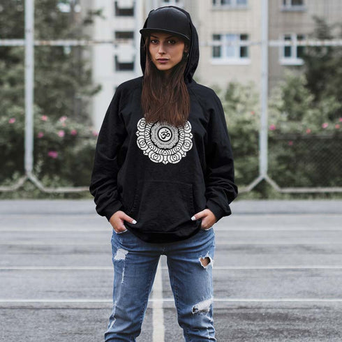OM Goa Mandala Premium Hoodie in schwarz für Frauen
