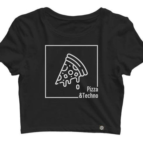 Pizza & Techno Crop Top