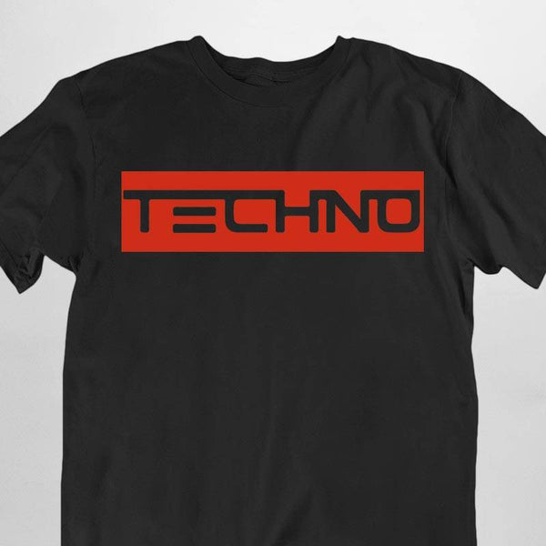 Red Techno Stripe Männer T-Shirt mit rotem Techno Aufdruck