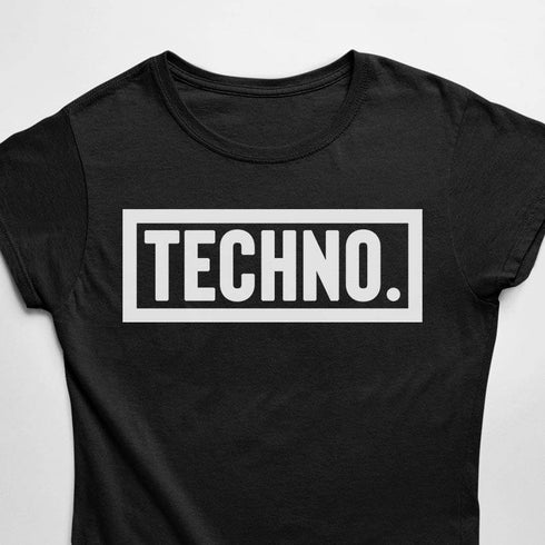 Techno Dot T-Shirt in schwarz für Rave Festival
