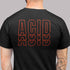 Acid Rave T-Shirt mit rotem Rückenaufdruck