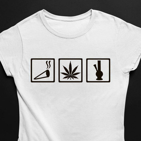 Smoke All Day T-Shirt in weiß für Frauen