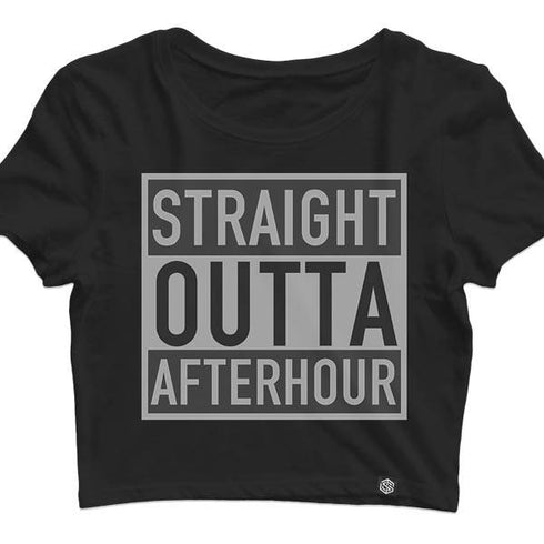 Straight Outta Afterhour Crop Top für Raves und Techno Parties