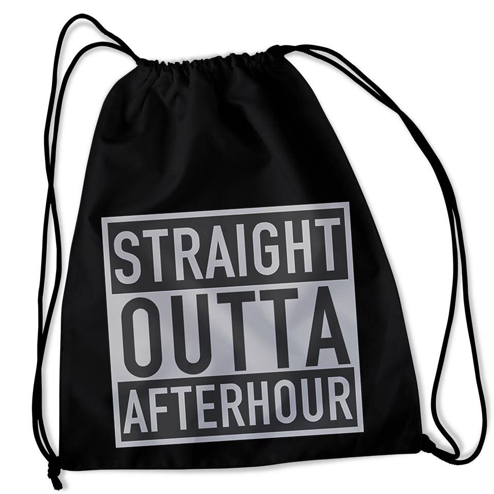 Straight Outta Afterhour Gym Bag (black) | TECHNOSTOFF