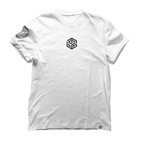 Technostoff Stripe regular T-Shirt in weiß von vorne