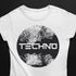 Techno Circle Kreis T-Shirt in weiß